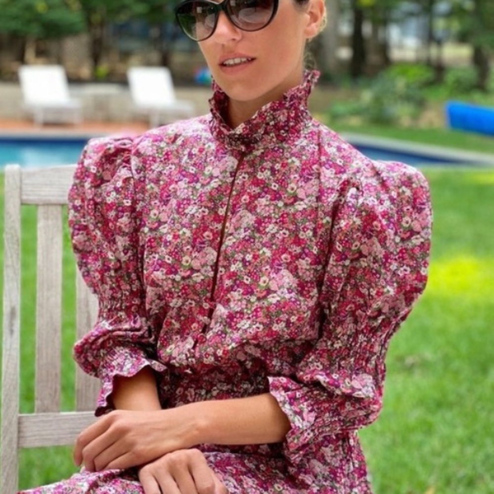 Philosophy di Lorenzo Serafini in cuff puff wildflower floral dress - Picture 2 of 10